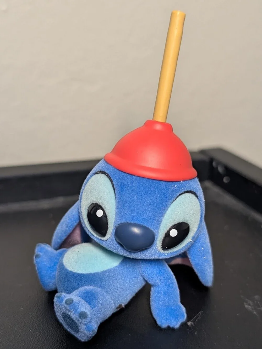 Blue Plush Alien Figure with Red Plunger Hat - Cute Kids Play Toy